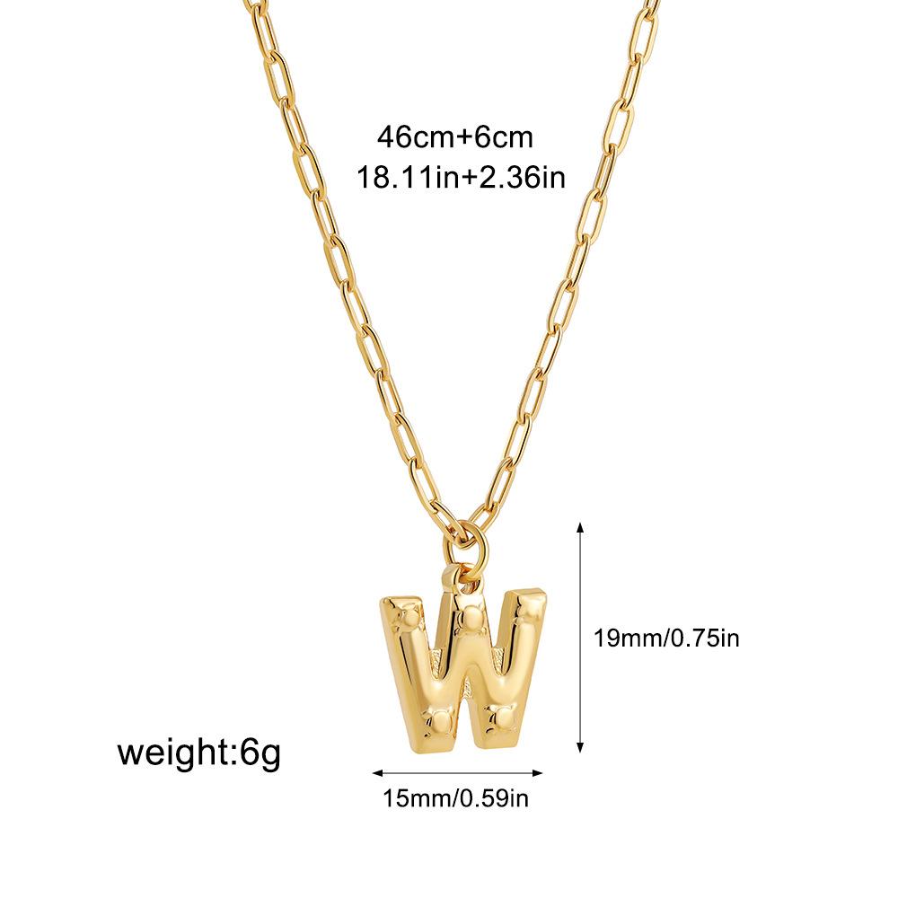 Stainless steel bubble English 26 letter necklace pendant personalized three-dimensional collarbone chain with jewelry