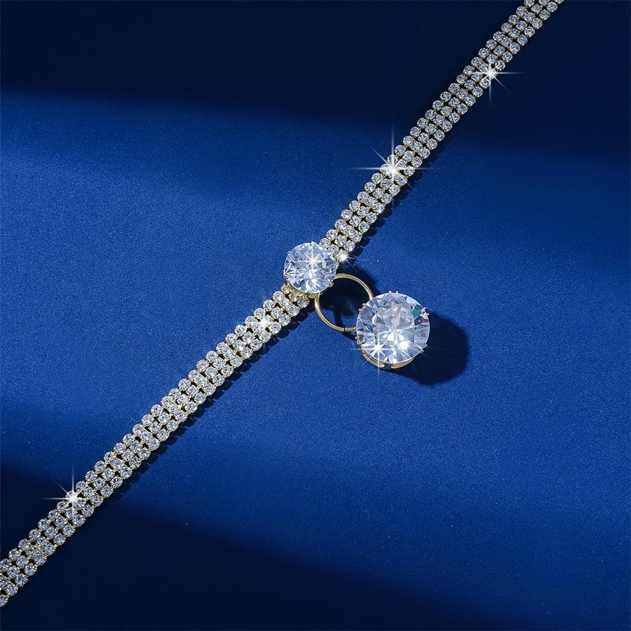 Personalized Zircon Choker Necklace: Exaggerated Diamond Pendant Dress Accessory for Women золотой
