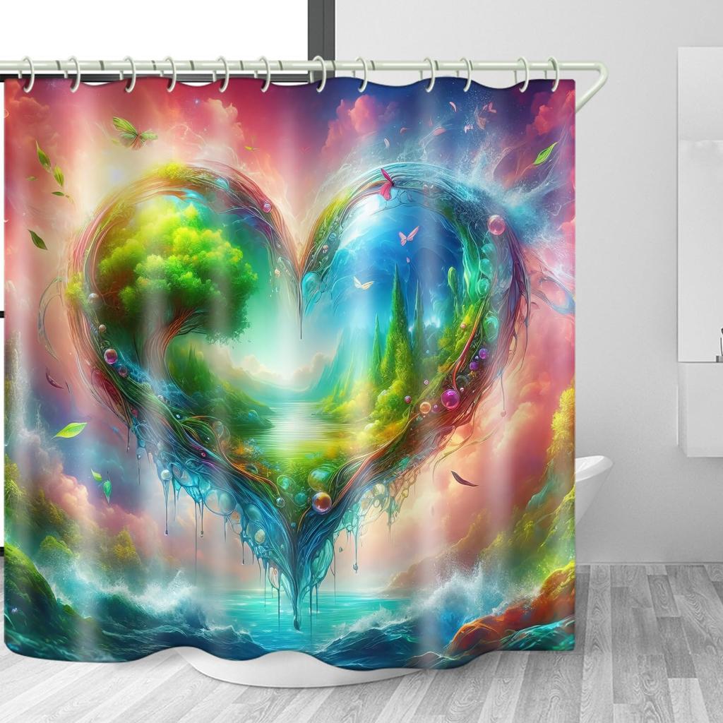 Colorful Dream Space Tree Shower Curtain, Unique Design Waterproof Fabric Shower Curtain, Bathroom Decoration, with Hook.