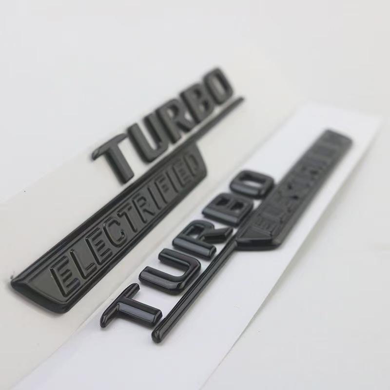 3D New Turbo_electrified Turbo-ELECTRIFIED Underline ABS Emblem for Mercedes Benz Amg C43 2022 Car Fender Nameplate Logo Sticker BB1