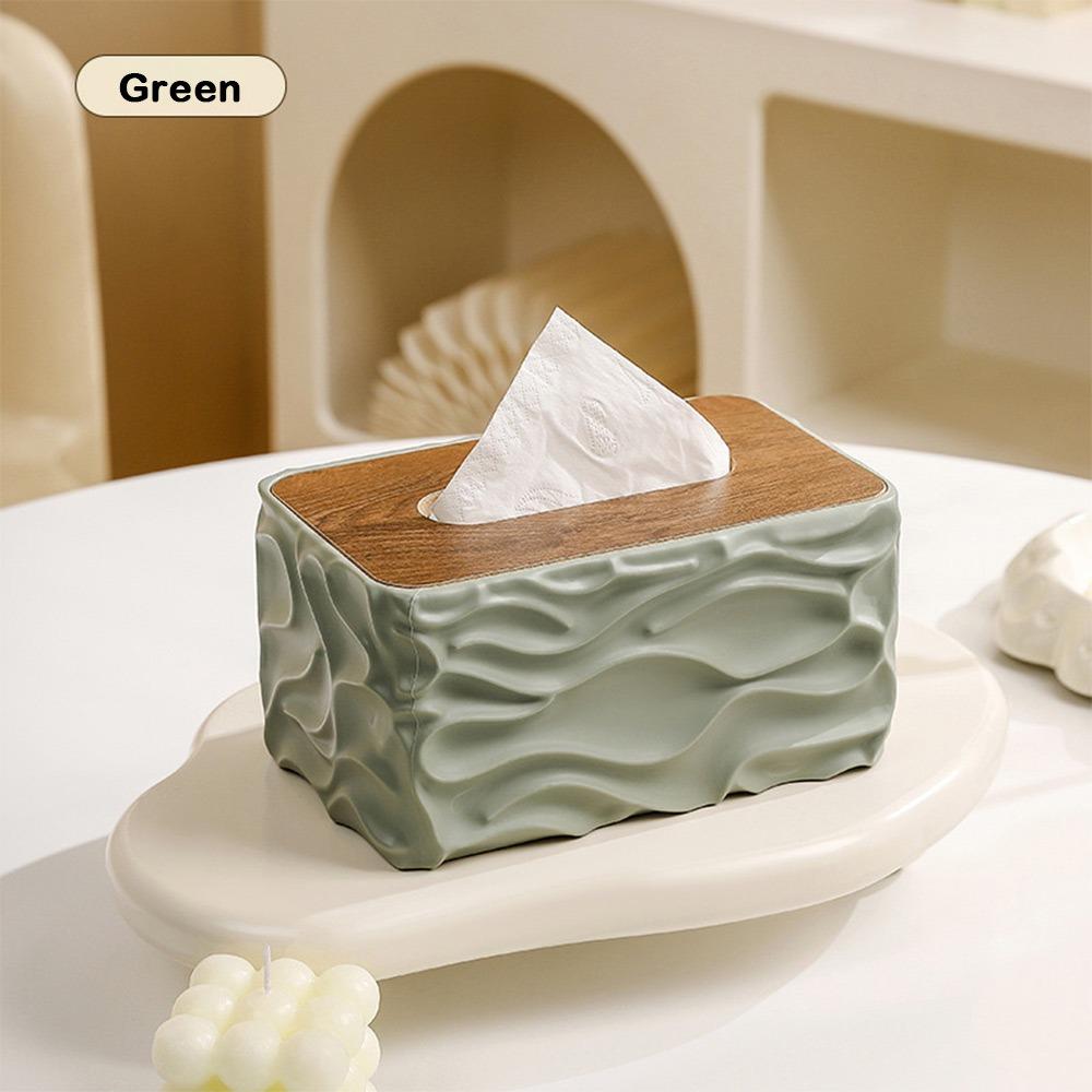 Durable Large Capacity Tissue Box Cover Dust-proof Creative Tissue Storage Box Wooden Lid Elegant Tissue Box Holder Living Room