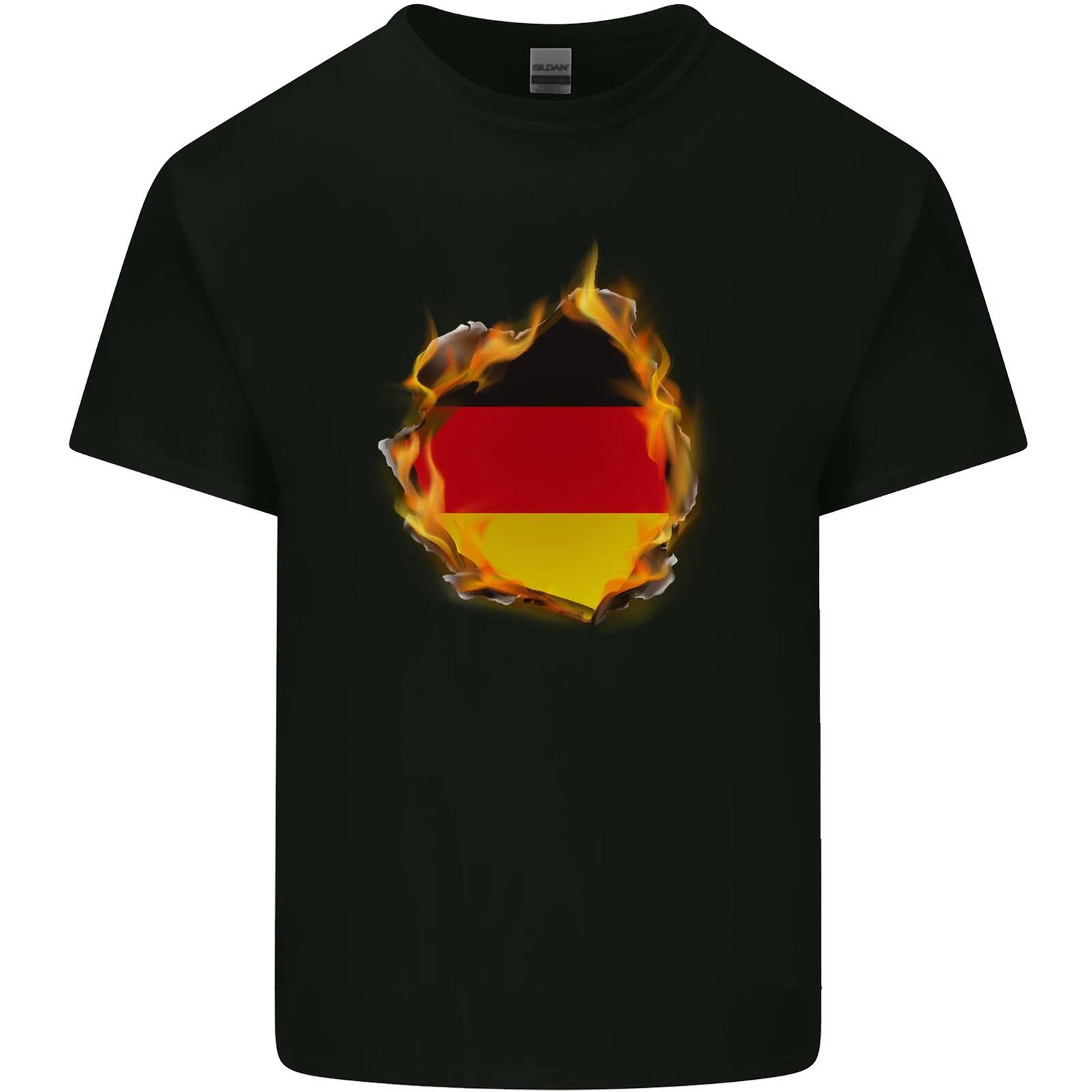 The German Flag Fire Effect Germany Kids T-Shirt Childrens S