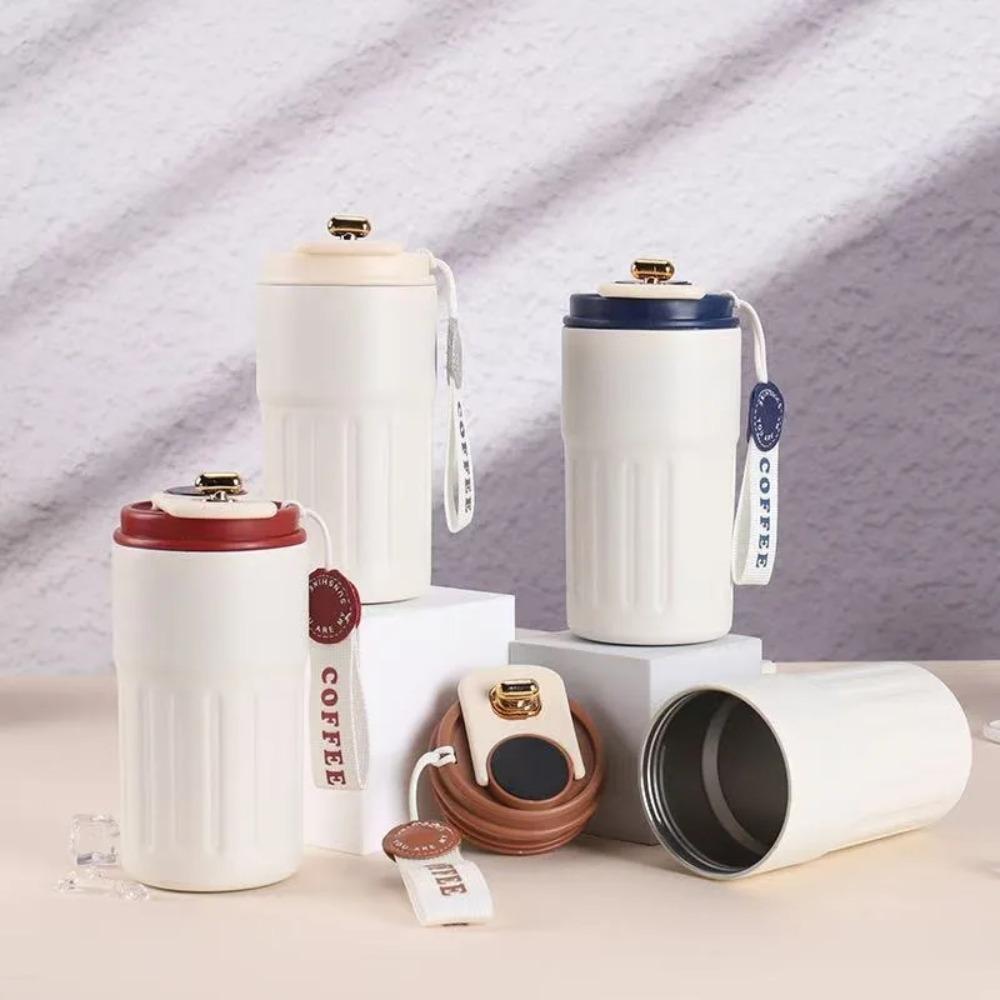 Smart Temperature Display Coffee Cup 450ml, 316 Stainless Steel Vacuum Insulated Thermo Bottle, Portable Thermal Mug for Office