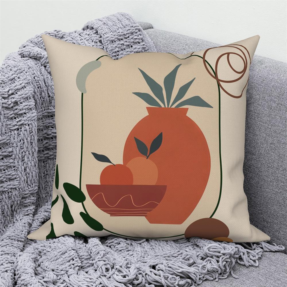 Home Sofa Office Cushion Pillowcase Wholesale  Nordic Style Abstract Plant Floral