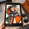 Long Silk Scarf Women's New Small Silk Scarf Printing Simulation Silk Tied Bag Streamer Explosion Sweet Little Scarf