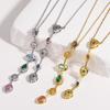 Light Luxury Y-Shaped Long Tassel Necklace For Women Fashion Colorful Zircon Pendant Clavicle Chain Jewelry Party Accessories