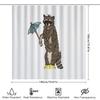 Cute Raccoon Shower Curtain Woodland Animal Bathroom Decor Forest Wildlife Washable Liner Set Nature Theme Home Textile