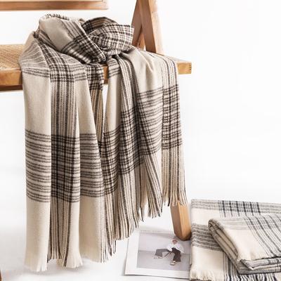 2024 Women'S Elegant Temperament Scarf Fashion Commuter Imitation Cashmere Scarf Grid Warm Shawl Neck Protection Cold Scarf