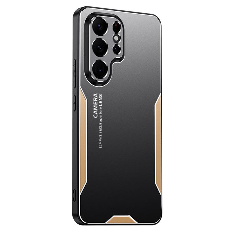 

Задняя крышка для Samsung Galaxy S22 Ultra 5G, прочный защитный чехол из военного алюминиевого сплава Gold