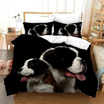 Cute Dog Lovely Puppy Pet Bedding Set 3D Printed Suitable For Bedroom Duvet Cover Set With Pillowcases Kids Home Textile