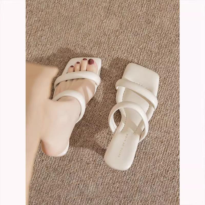 Neue scheiß-treten Sandalen für Damen im Sommer tragen superweiche Kitten Heels, Zehenfreie Schuhe, mit hohen Absätzen, kleine Damenschuhe