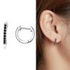 WOSTU Rainbow Hoop Earrings 925 Sterling Silver Colorful Zirconia Round Circle Silver Earrings For Women Zircon Fashion Jewelry