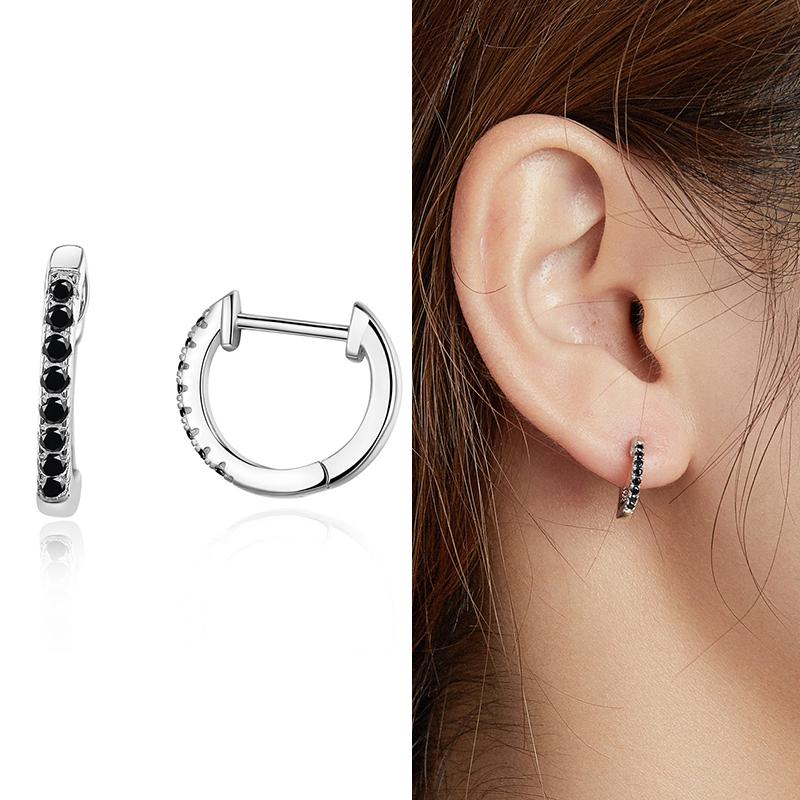 WOSTU Rainbow Hoop Earrings 925 Sterling Silver Colorful Zirconia Round Circle Silver Earrings For Women Zircon Fashion Jewelry