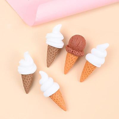 10Pçs Desenho Animado Kawaii Mini Resina Sorvete Scrapbook Embelezamento Miniatura Flatback Material Suprimentos Capa de Celular Diy