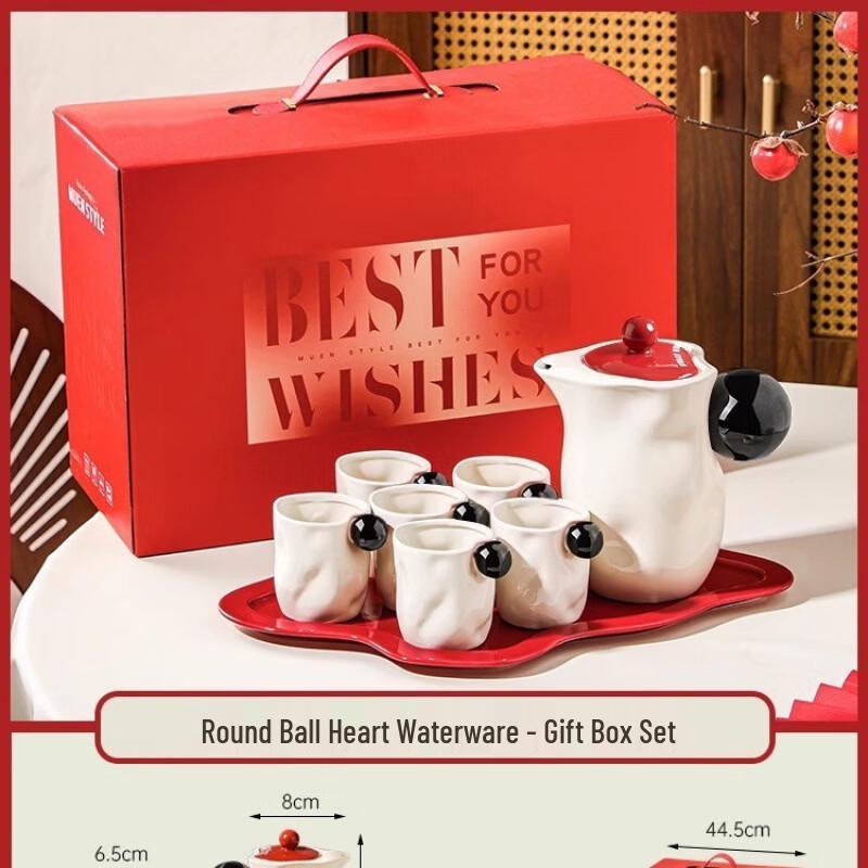 Chinese Style Heart-shaped Ceramic Tea Set
