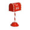 Metal Santa Mail Christmas Accent, Freestanding Post Box Ornament With 12.2 Inch Height for Indoor Shelf or Entry Table Display During Christmas