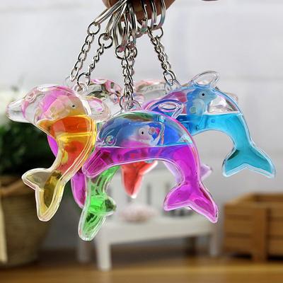 Floating Dolphin Keychain For Car Keys Ring Cute Whale Ocean Pendant Accessories Women Bag Charms Pendant Gift