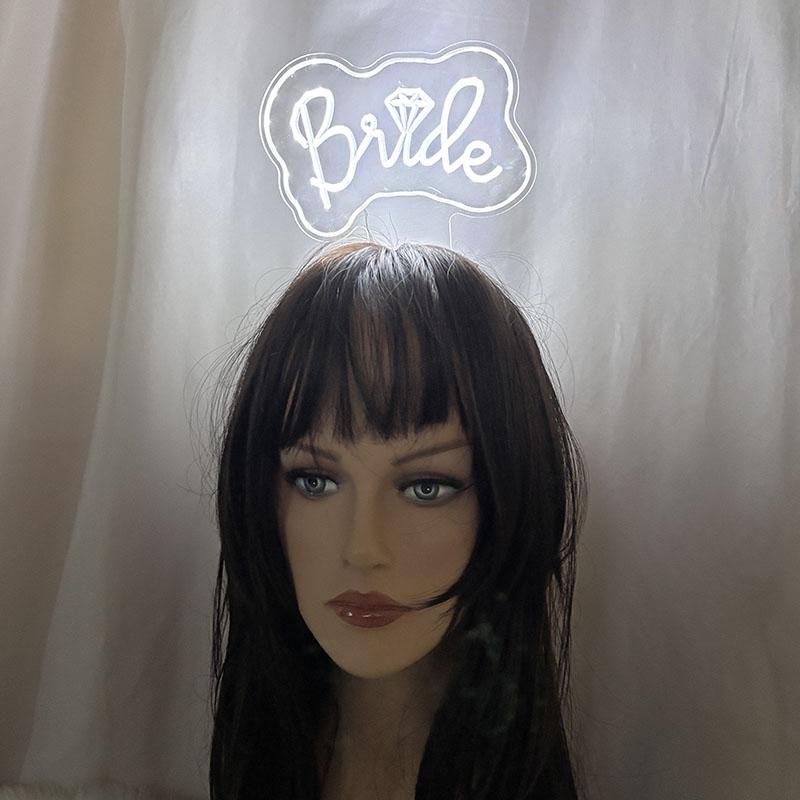 LED Acrylic Headband Wedding NightClub Hen Night Bride To Be Gift Fashion Glowing Bride To be Headband White Glow Hairband