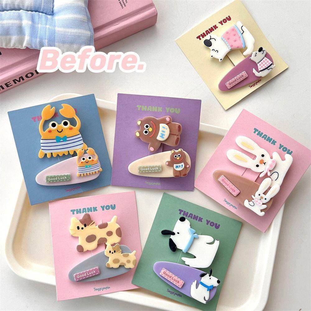 Kawaii Cartoon Mini Hair Clip Animal Cute Barrettes Set Lovely Bear BB Clip  Kids
