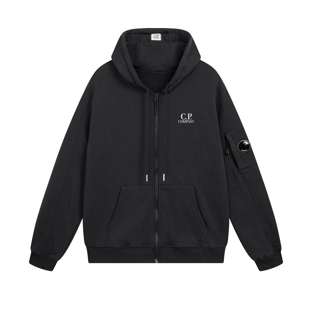 CP COMPANY Herren Stretch-Baumwolle Goggle Hoodie Strickjacke Jacke
