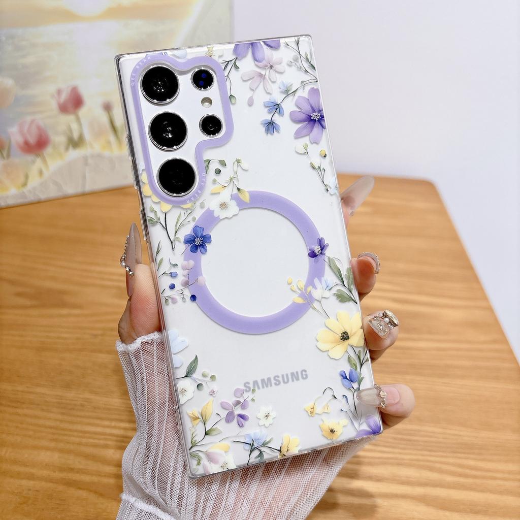 New imd skin matte flower magnetic suction new Samsung S11ultra mobile phone case S11/S11 anti-drop