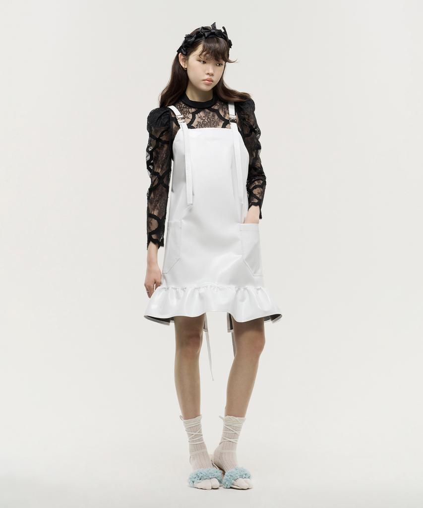 Eipeuleonwei Enamel Frill Apron White