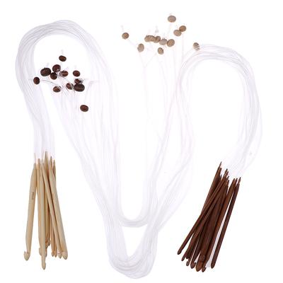 12 Wooden Needle Crochet Knitting Needles Afghan Tunisian Bamboo Crochet Hook
