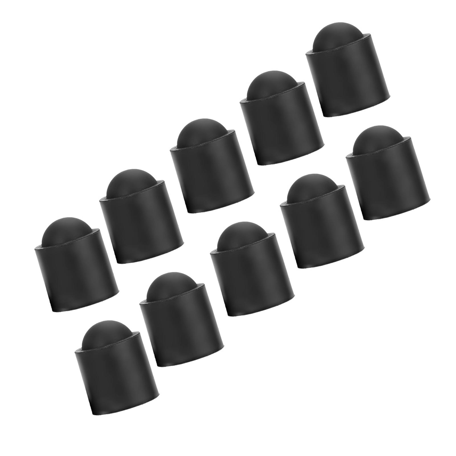 

10pcs Pool Cue Tip Rubber Cover Billiards Cues Stick Protection Cap Accessory (Black) чёрный