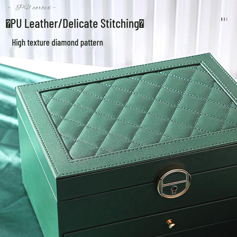 Exquisite Large-Capacity Jewelry Storage Box for Necklaces, Earrings, Bracelets, and Rings.