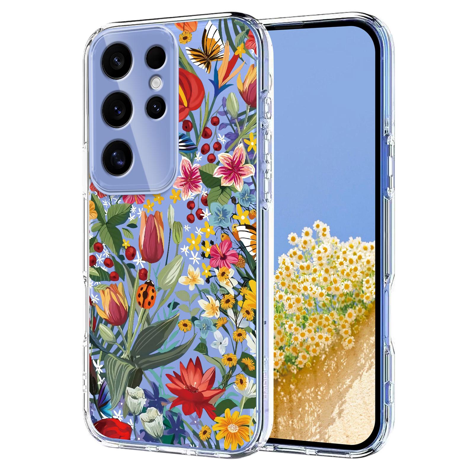 

Для Samsung Galaxy S25 Ultra Чохол Друк квіткового візерунка з метеликами TPU Задня кришка телефону Lilies