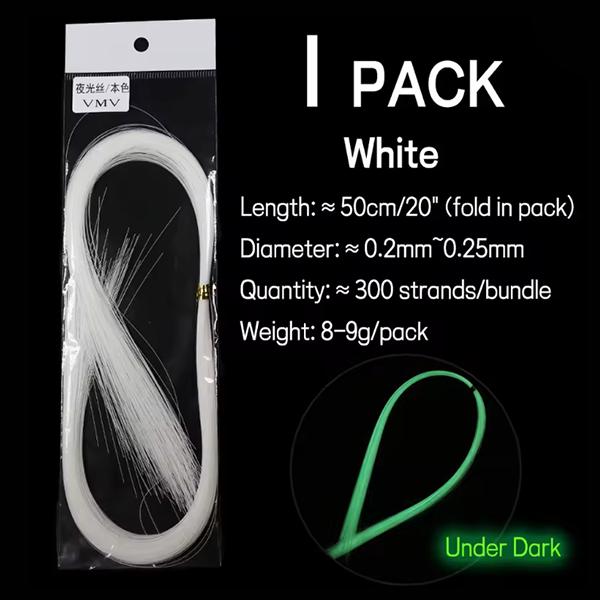 

Saltwater Fishing Super Luminous Fiber Thread Glowing Material for Assist Hook Jigging Lure Sabiki Rigs Fly Tying Streamer білий