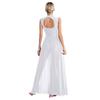 Womens Shiny Rhinestone Lyrical Dance Dress Mock Neck Sleeveless Open Back Twist Front Sheer Mesh Overlay Leotard