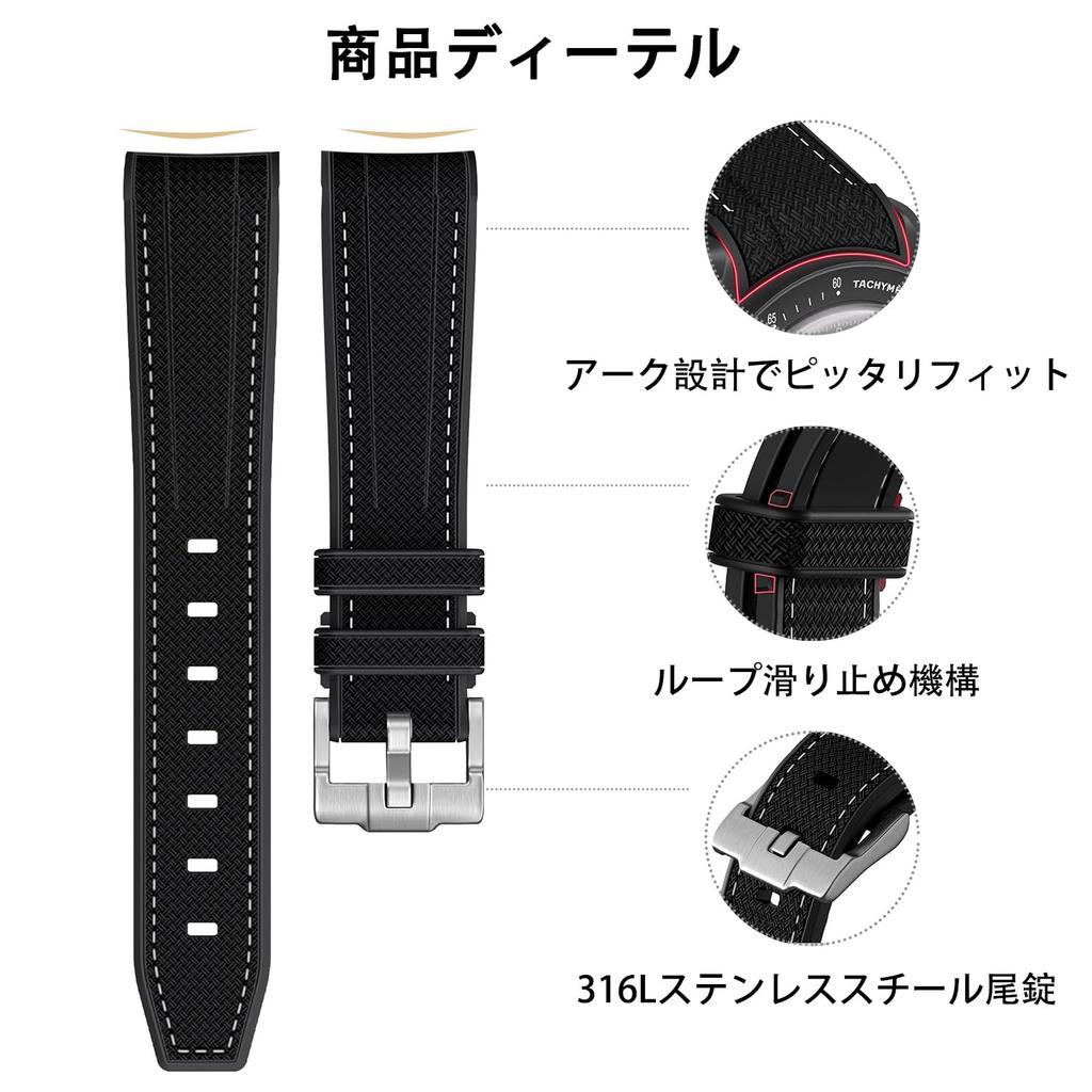 Jumpsunfun 20mm Watch Band for Omega and Quick Release Silicone Strap with Replacement Brown with White Stitching X, Swatch, Speedmaster, MoonSwatch,