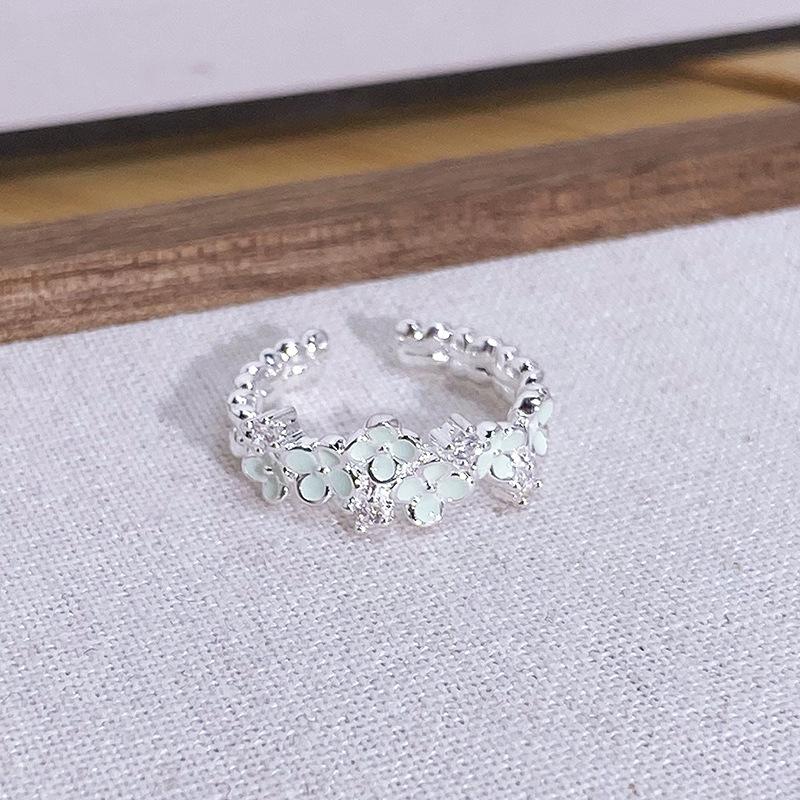 Mint Matcha Milk Green Butterfly Open Ring Women'S Niche Design Small Fresh And Cold Ring