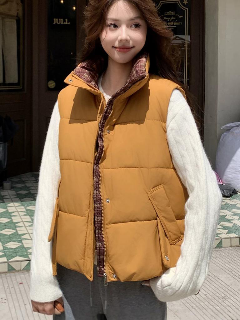 Short Vest Women'S Jacket Autumn And Winter New Loose Stand-Up Collar