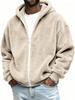 Herren Freizeit Plüsch Kapuzen Reißverschluss Strickjacke Hoodie - Einfarbige, Herbst Winter