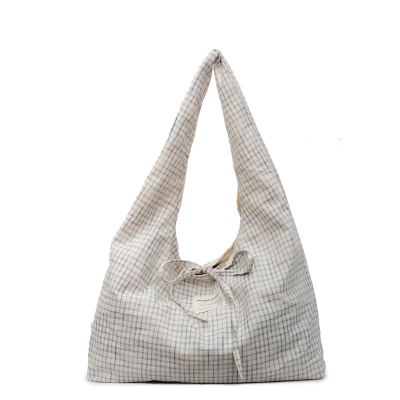 Nyl Plaid Large Capacity Shoulder Bags Summer New 2026 Women s Bags Commuting Versatile Casual Women s Handbags бежевый