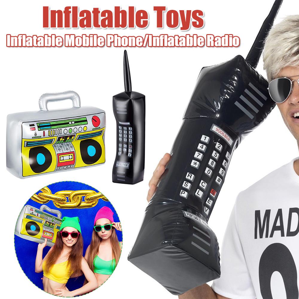 PVC Inflatable Radio Boombox Mobile Phone 80s 90s Retro Hip Hop Themed Party Decoration Props