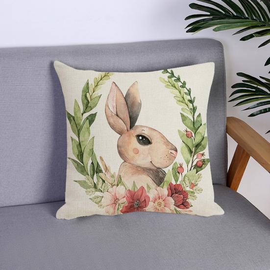 45x45CM Easter Pillow Case Bunny Egg Flower Boot Reusable Holiday Decoration Sofa Bedroom Square Throw Pillow Cushion Cover Festival Gift