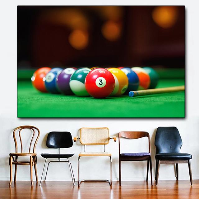 Nordic Modular Sports Billiards Pool Sticks Canvas Painting Posters and Prints Wall Art Pictures Living Room Home Decor No Frame