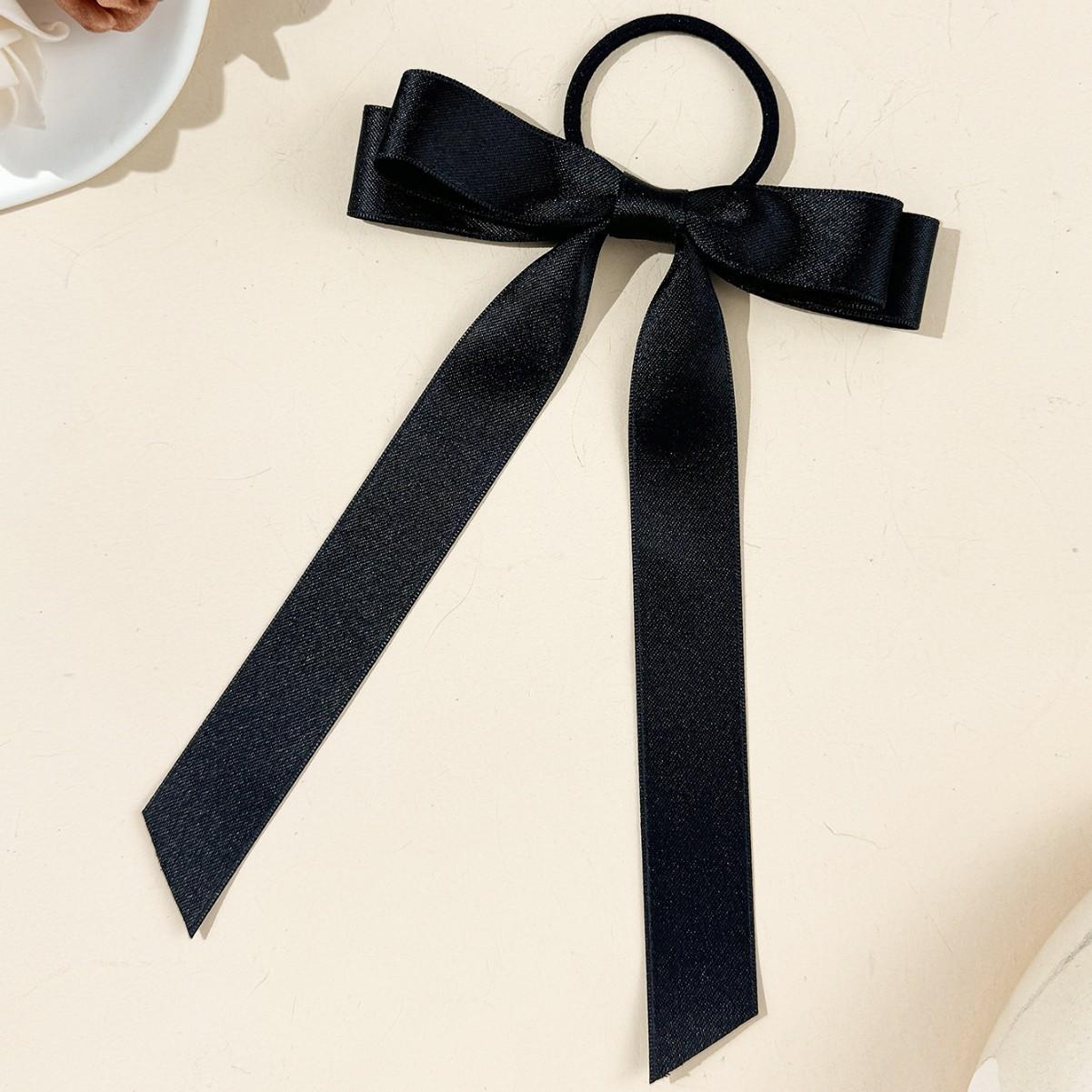 

Popular temperament Double-layer bow hairpin High-end exquisite hair accessories Sweet Korean version polyester hair band headdress чёрный