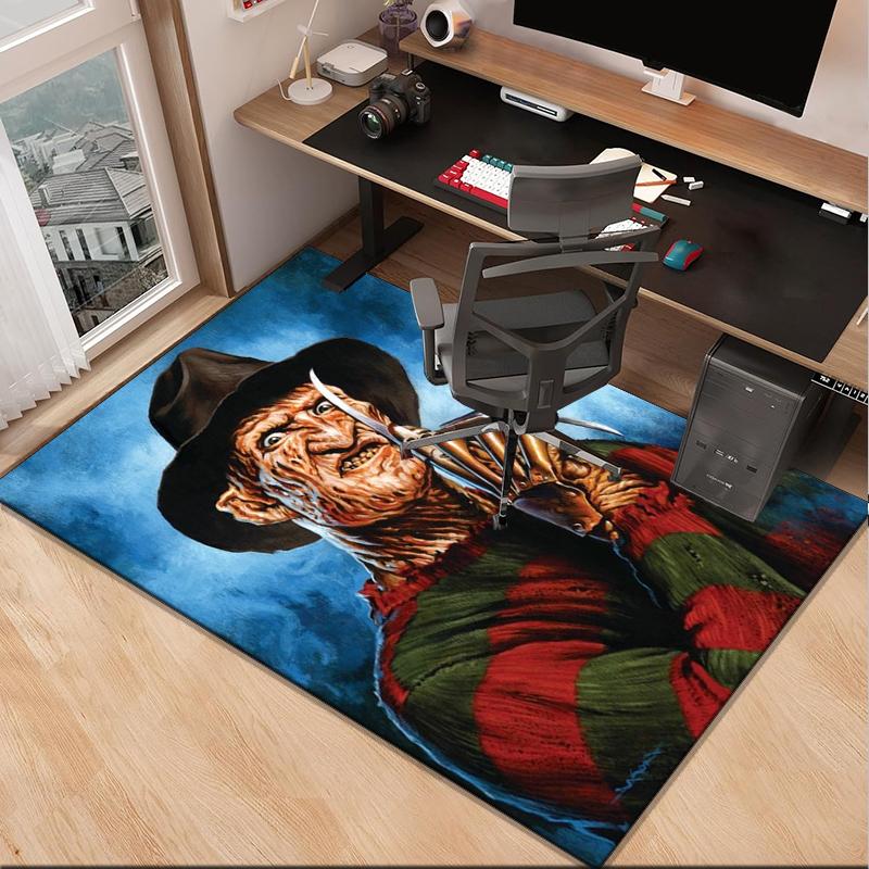 Horror Movie Characters Collage Office Rug Chair Mat, Game Carpet, Suitable for Front Door, Bedroom, Living Room, Desk, Holiday Gift