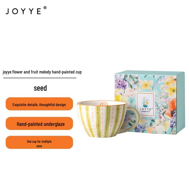 JOYYE Floral Hand-Painted Ceramic Mug