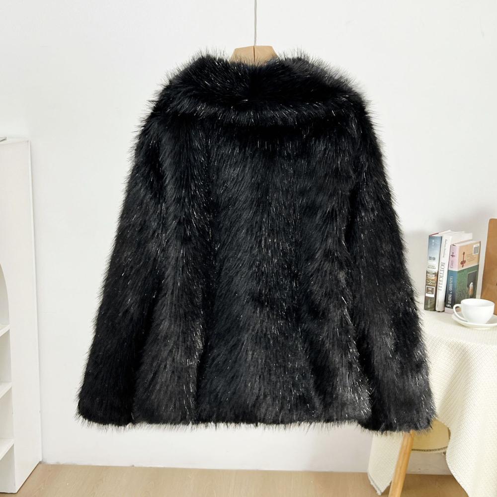 

Imitation Fur Autumn and Winter Woven Long Haired Gold Wire Coat Versatile Mink Fur Light Luxury New Style Furry L