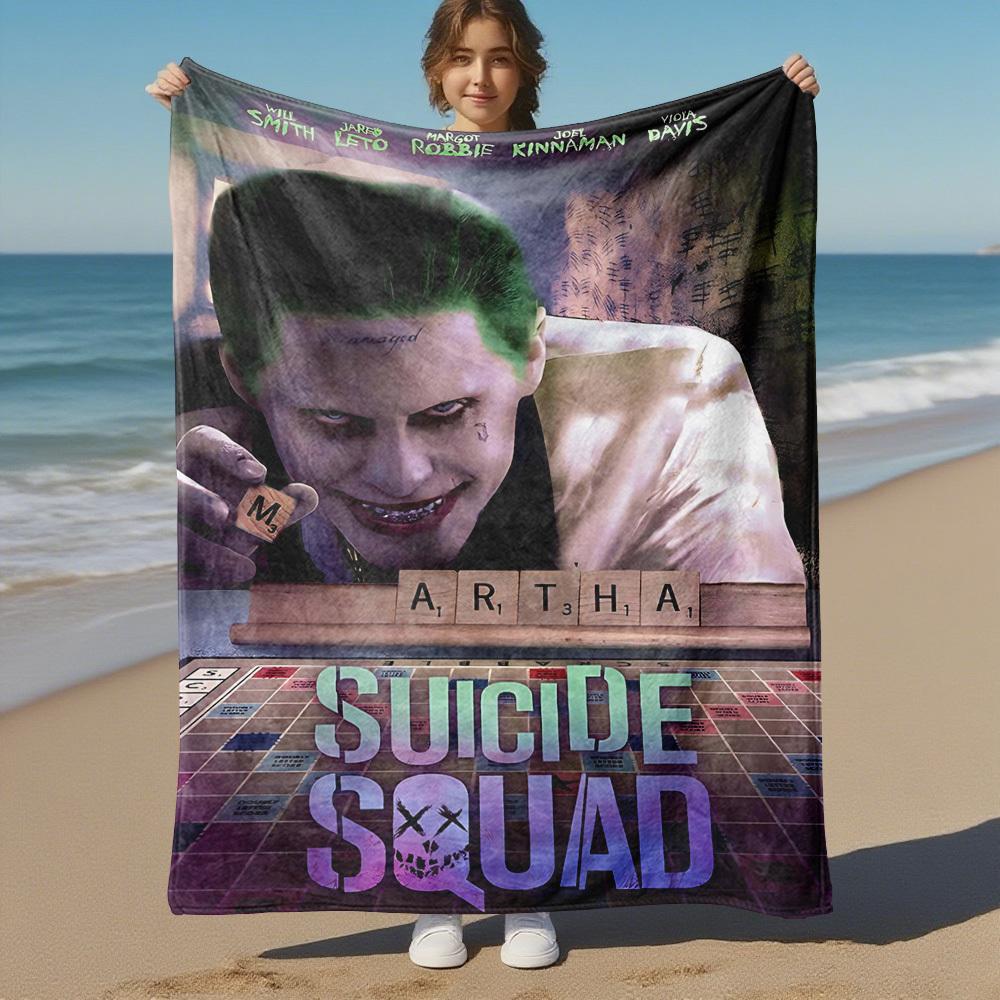 1PC Suicide Squad Outdoor Flannel Blanket Soft Plush Decor for Picnics, camping,Bedroom, Playroom, Office1155A