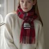 NONLOCAL Daily Check Wool Muffler - Red Check