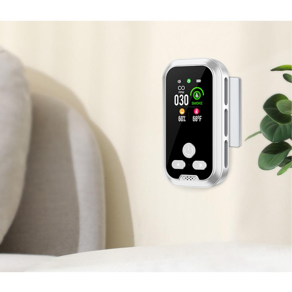 Home Carbon Monoxide Detector Five in One Gas Sensor with Electrochemical Sensor Temperature Humidity Measurement for Indoor Safety Monitoring
