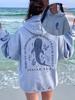 Interesting Ocean Whale Deep Water Printed Women Hoodies Hip Hop Loose Hoody Hooded Pocket Pullovers Autumn Fleece Streetwear