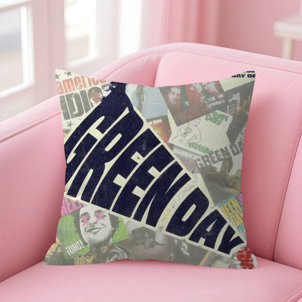 GGreen DDay Band Album Maple Design Cushion Cover Happy Autumn Harvest decor Holiday Decorati Pillow Cover