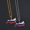 Anniyo Russia Map Flag Pendant Necklaces The Russian Federation Charm Jewelry Silver Color/Gold Color Chain Necklaces #300001